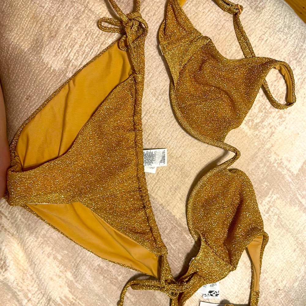 ASOS gold glitter swimsuit